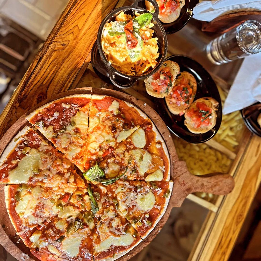Stone baked pizza