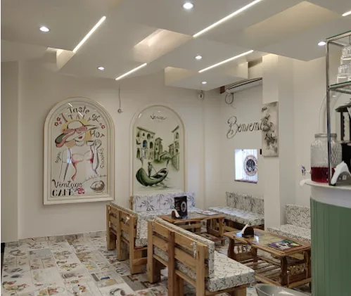 Elegant seating area inside Amore Mio
